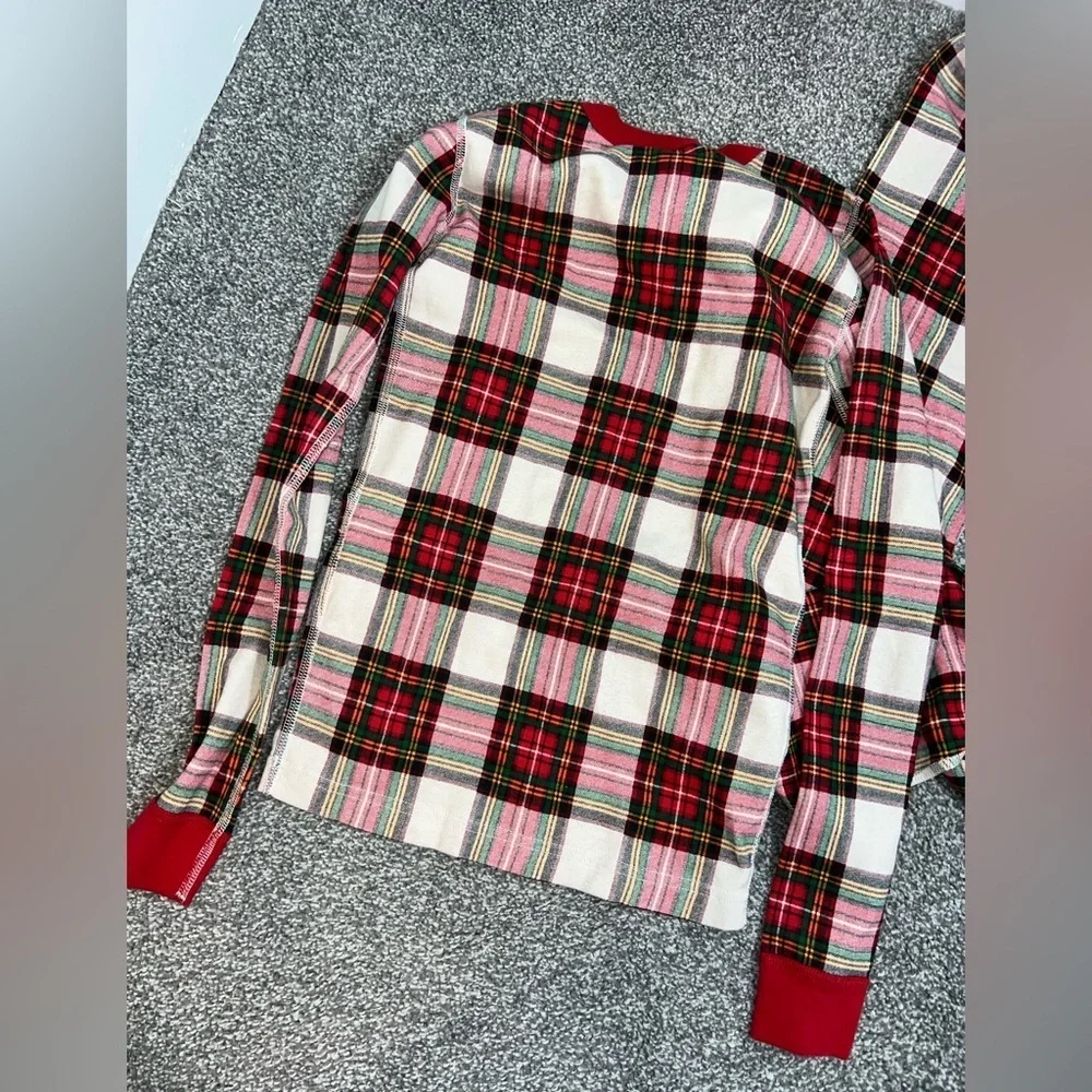 Hanna Andersson Long John Pajama Set Plaid Kids Pajamas - Red and Green size 14